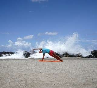 Sandra on the beach side bend