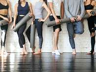 Pilates group with mats